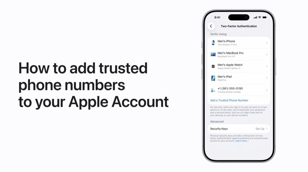 How to add trusted phone numbers to your Apple Account | Apple Support