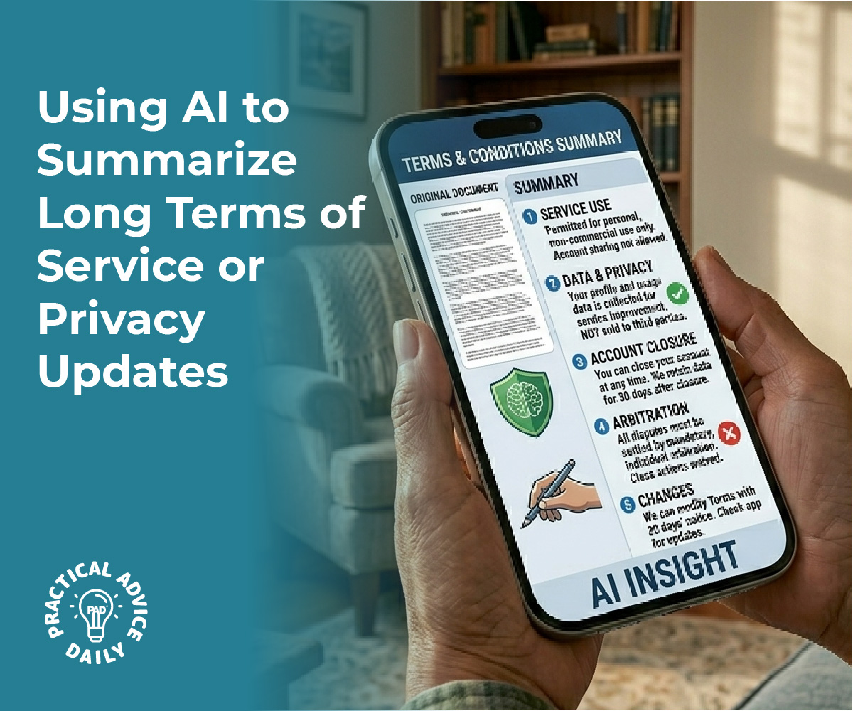 Using AI to Summarize Long Terms of Service or Privacy Updates