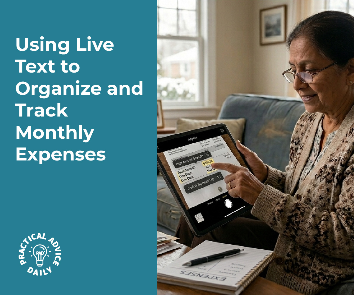 Using Live Text to Organize and Track Monthly Expenses