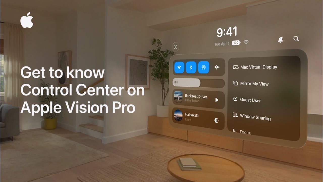 Get to know Control Center on Apple Vision Pro | Apple Support