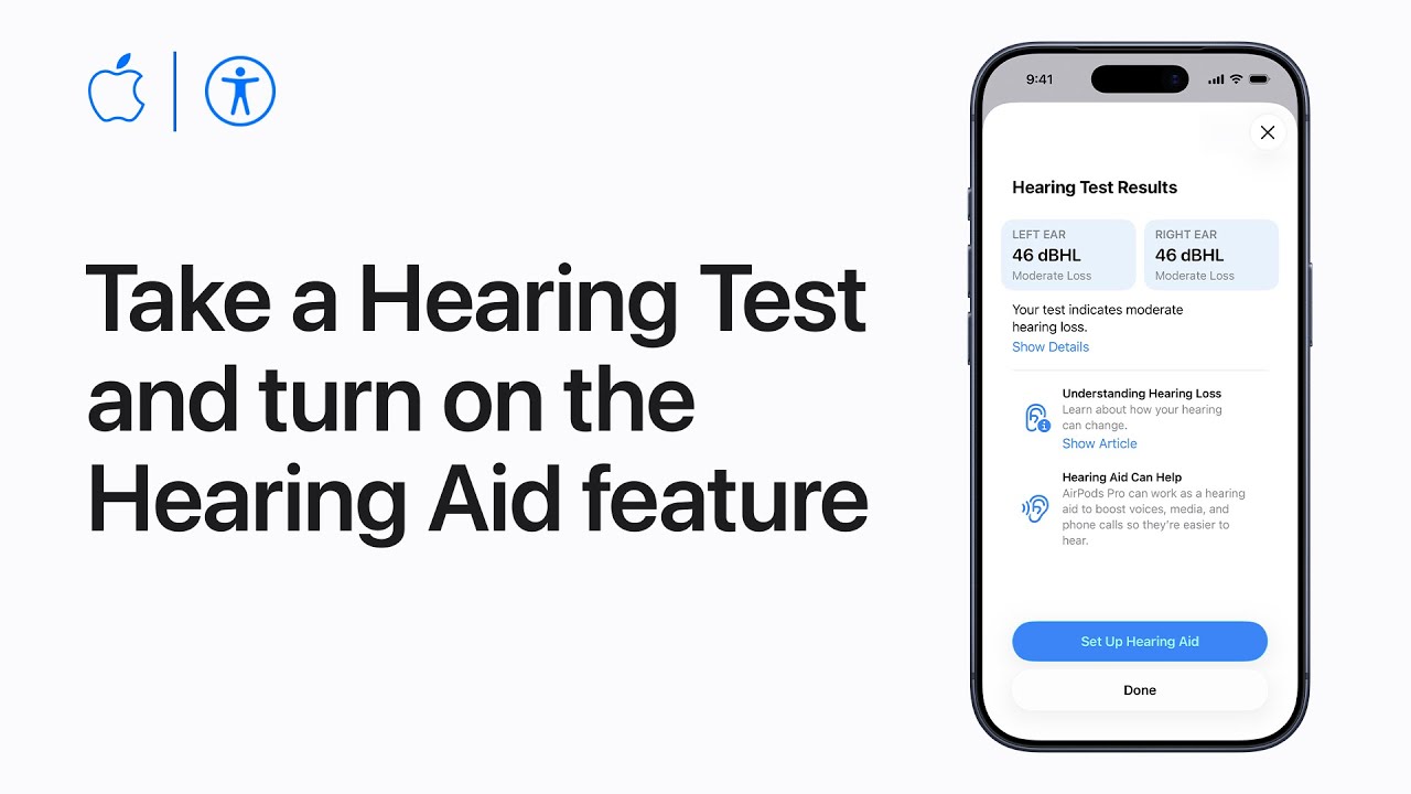How to take a Hearing Test and turn on the Hearing Aid feature | Apple Support